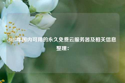 2025年国内可用的永久免费云服务器及相关信息整理：